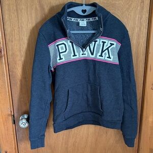 PINK Victoria's Secret Charcoal Zip-Up Sweater